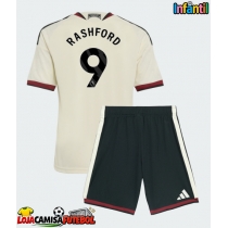 Camisa de Futebol Manchester United Marcus Rashford #9 Equipamento Alternativo Infantil 2026-27 Manga Curta (+ Calças curtas)